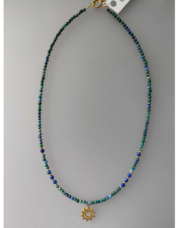 Wisiorek Azuryt Srebro złocone