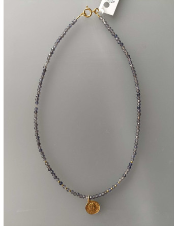 Wisiorek Iolit Srebro złocone